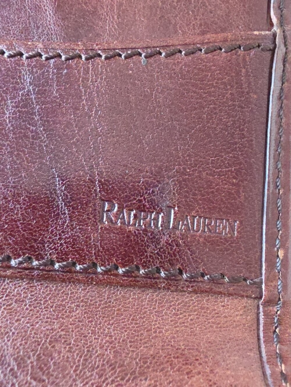 Ralph Lauren Cognac Brown Leather Clasp Wallet - Picture 4 of 14